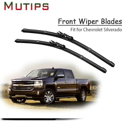 1Set Rubber Car Front Wiper Blade Kit For Chevrolet Silverado 1500 2017 2016-99 Chevy Windscreen Original Strip Auto Accessories