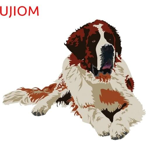 UJIOM Saint Bernard Dog Personalise Wall Decorations Living Room Decals Bedroom Accessories Home Office Room Decor Wall Stickers