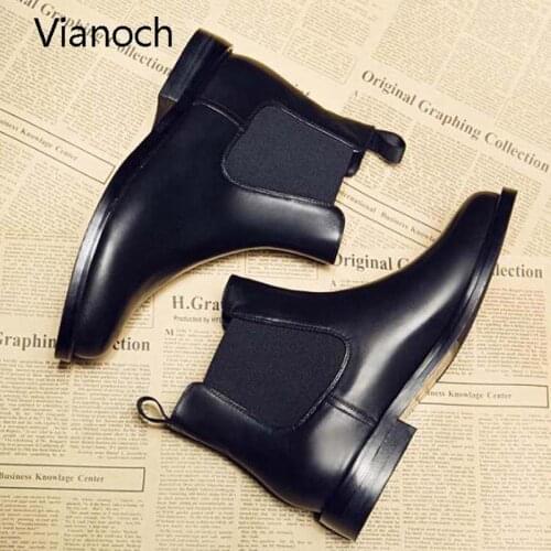 Vianoch New Fashion Ankle Boots Women Fall Autumn Flats Shoes Boot Woman wo1808142