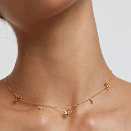 100% 925 Sterling Silver 18k Gold Plated Women Jewelry 2021 Spring New Charm Choker Necklace