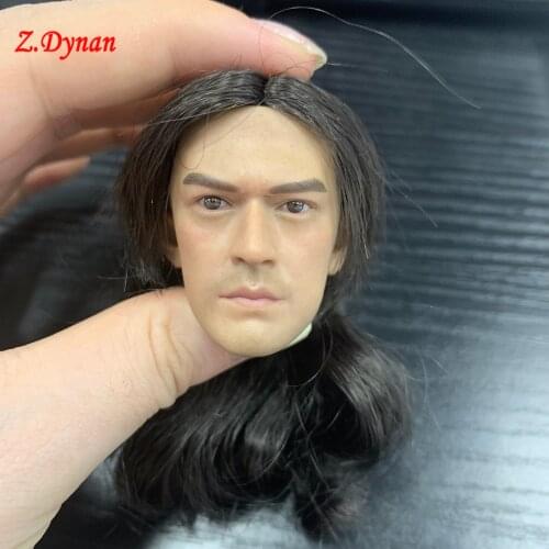 1/6 Scale male head sculpt Takeshi Kaneshiro head carving Long curly hair style fit 12 inches tbl ph JIAOU DOLL action figure
