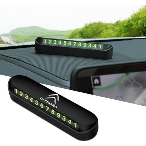 1Pcs ABS Car Luminous Hidden Car Temporary Parking Card For Citroen C1 C2 C3 C4 C5 C6 C8 Picasso Cactus Vts Aircross C3-XR
