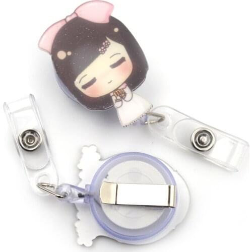 1pcs Cute Retractable Badge Reel Student Nurse Exhibition ID Name Card Badge Holder Office Supplies