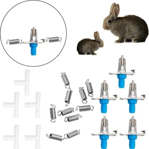 5/10Pcs Automatic Nipple Feeder Water Drinking Trough Waterer Rabbit Rodents New jun27