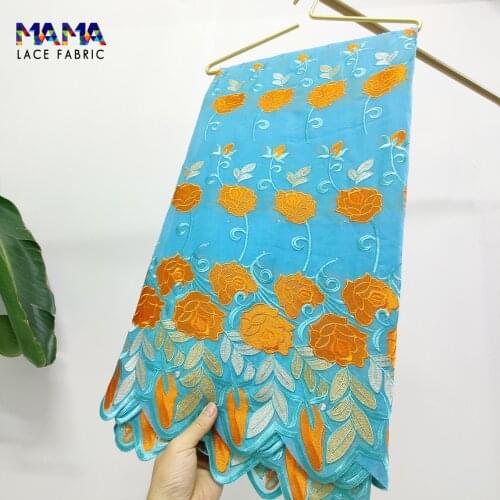 5 Yards 2021 New Style African Lace Fabric Embroidery Dry Lace 100% Cotton Swiss Voile Lace In Switzerland For Daily Cloth Sew