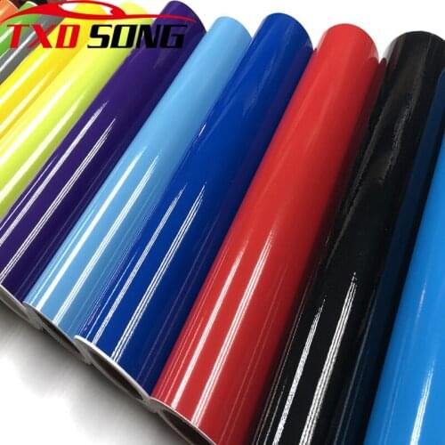 50cm*1/2/3/4/5/6M Shiny Gloss Vinyl Film Self Adhesive Glossy Car Wrap Foil With Air Bubble Free For Motorbike Car Sticker Decal