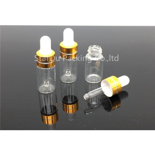 500PCS 3ML Small Clear Glass Dropper Bottle 3cc Mini Glass Vial With Pipette Dropper, High Quality Glass Bottle