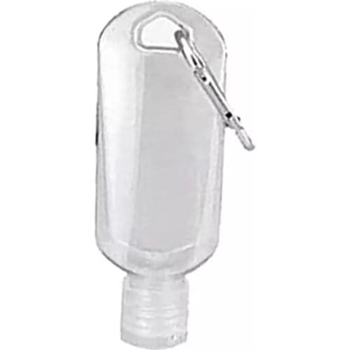 50ML Travel Plastic Clear Keychain Bottles Travel Containers Empty Bottles With D-shape Carabiner Hook Ring
