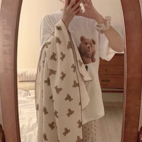 7928 Hot Fashion Baby Blanket 150x130CM Bear Pattern Baby Nap Blanket Cover Blanket Knee Blanket Air Conditioning Blanket