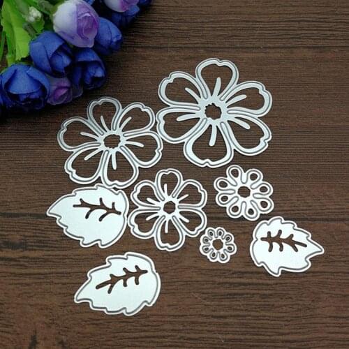 8pcs/set Flower Leaf Metal Cutting Dies For DIY Scrapbooking Decorative Embossing Handcraft Die Cutting Template Punch Stencils