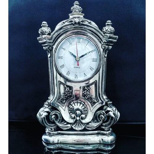 925 Sterling Silver Plated Desk Clock