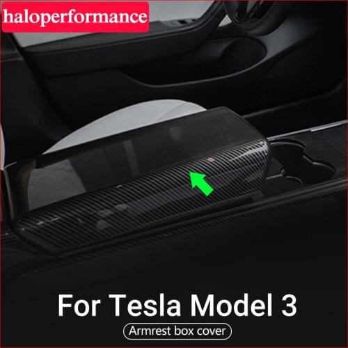 Model3 accessories for tesla model 3 accessories carbon fiber ABS armrest box cover model 3 tesla model y model three 2020 New