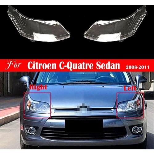Car Front Headlamp Lens Replacement Light Auto Shell For Citroen C-Quatre Sedan 2008 2009 2010 2011 Headlight Cover Bright Lamp