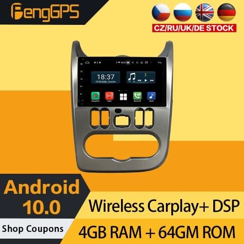 Car Stereo For Renault Duster Android 10.0 FM AM Radio DVD PlayerMultimedia GPS Navigation Headunit Radio Carplay Bluetooth DSP