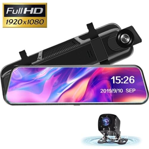 10'' dash cam 1080P Touch screen car camera Night car dvr Cycle Recording stream media Dual Lens G-sensor