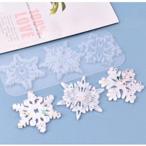 Transparent Silicone Mould Dried Flower Resin Decorative Craft DIY Snowflake combinati holder Mold epoxy resin molds for jewelry