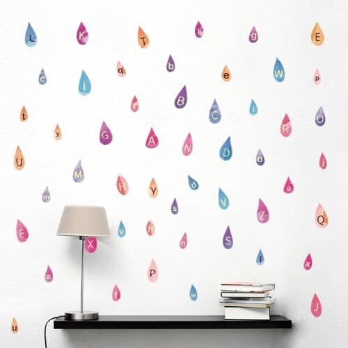 Creative Water Drop Letter Wall Stickers Childrens Room Decoration Decals DIY Game House kids room Decor Murals
