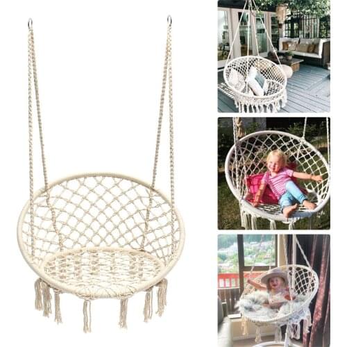 Nordic Round Hammock Round Hammock Swing Hanging Chair Outdoor Indoor Furniture Hammock Chair for Garden Dormitory Child Adult