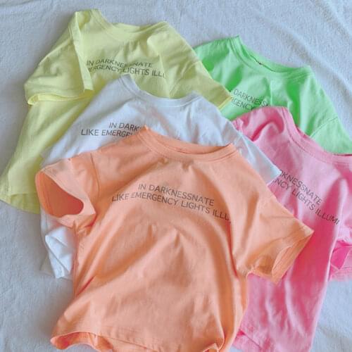 Summer Baby Girls Boys T-Shirt Toddlers Kids Candy Color Short Sleeve Tee Tops 2021 New Casual Loose Tshirts Children Clothes