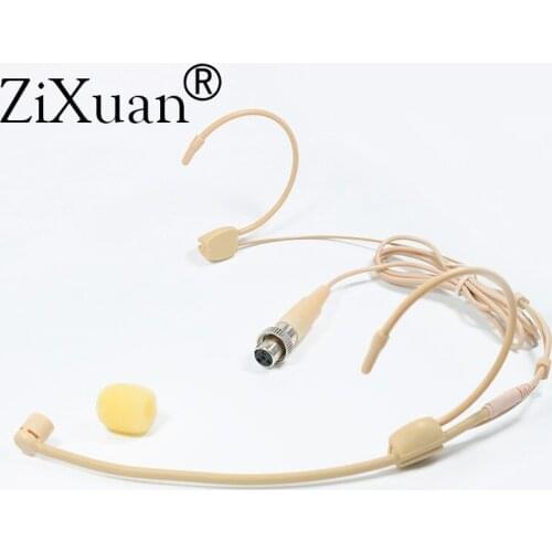 Mini XLR 4 Pin 4Pin Screw Locking Earset Head-Mounted Mic Headset Microphone Mike For Mipro Wireless System Bodypack Transmitter