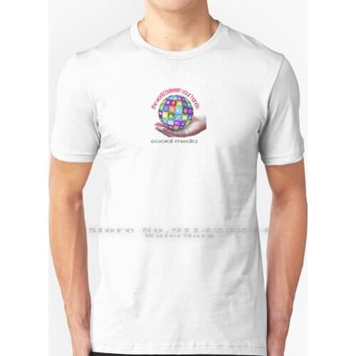 The World Between Your Hands T Shirt 100% Pure Cotton Google Youtube Face Book Linkedin Instagram Hago Skype Zoom Hi5