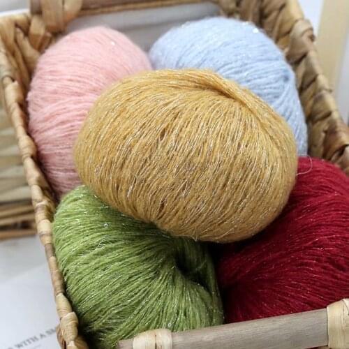 25g Sequins Mohair Yarn Anti-pilling High Quality Hand-Knitting Thread For Scarf Suitable For Woman Good Warm & comfortable Line