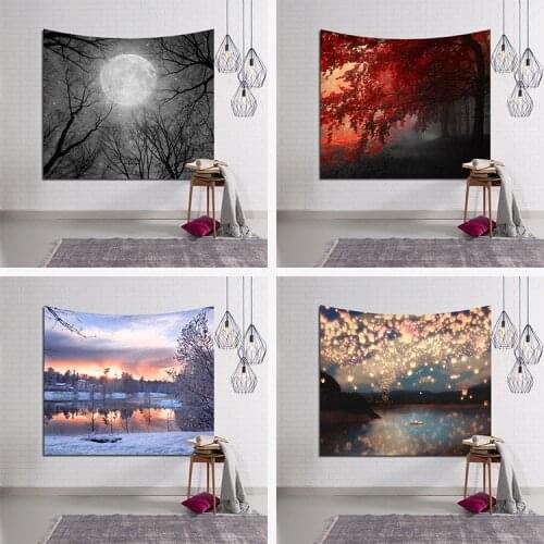 2021 New Forest Tapestry Wall Hanging Tapestry Hippie Retro Home Decor Yoga Beach Mat 150x130cm/150x100cm