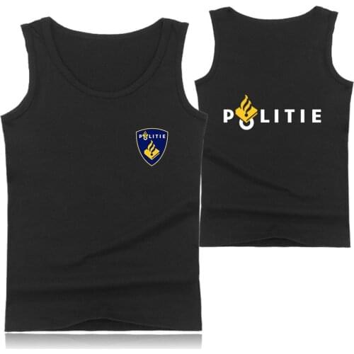 New Dutch Netherlands Police Politie Special Swat Unit Force tank tops vest sleeveless shirt gym tank top bodybuilding clothing