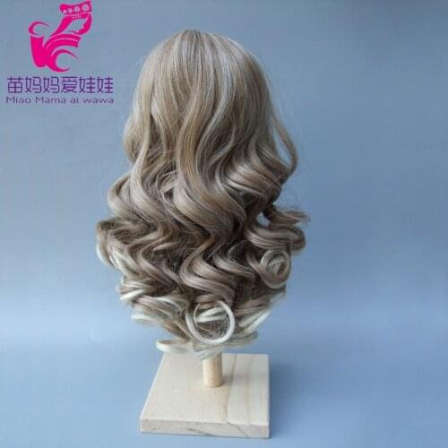 Natural Color Soft Big Wavy Hair Wigs Dark Brown Long Curly BJD Doll Wig 1/3 1/4 1/6
