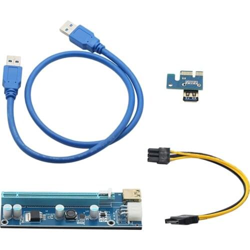 PCIE Riser VER 009S 1x to 16x Graphic Extension for GPU Mining USB Riser Powered Adapter Card, 60cm USB 3.0 Cable