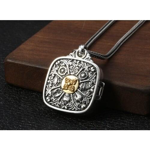 Solid 925 Sterling Silver twelve chinese zodiac signs men women pendant Charm open locket jewelry A4706