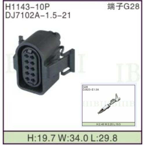 Free shipping 200pcs DJ7102A-1.5-21 10Pin AMP Car Electrical Wire Connectors for VW,BMW,Audi,Toyota,NISSAN