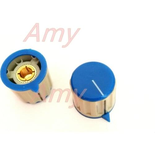 20pcs/lot Lock screw potentiometer knob 20*20MM light gray plastic potentiometer cap with indication 6MM inner hol