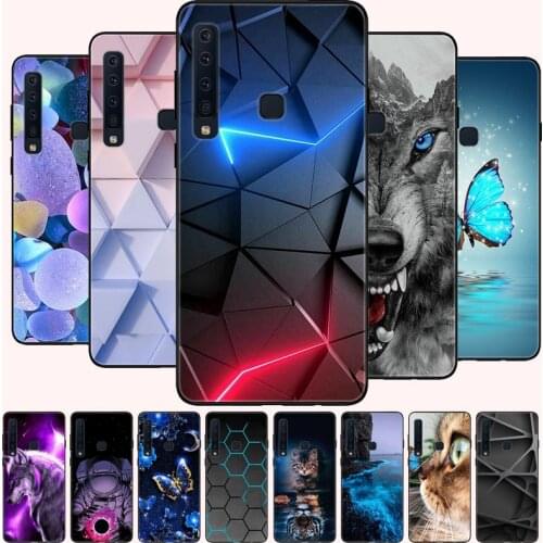 For Samsung A9 2018 Case Silicone Cover Black Cute Cartoon Case For Samsung Galaxy A9 A7 2018 A 9 A920 Coque Funda Phone Case