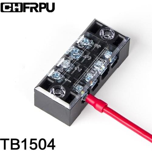 TB1504 1PCS Dual Row Barrier Screw Terminal Block Strip Wire Connector Fixed Wiring Board 600V 15A
