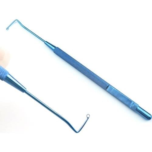 Titanium Retinal Detachment with 1.5mm Oval Hole Flattened 13mm Hook Instrument Ophthalmic