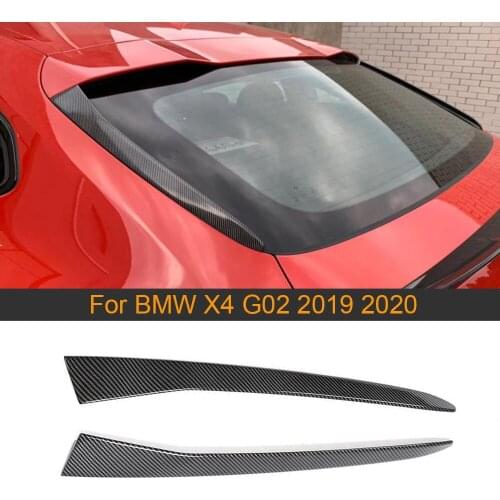 Carbon Look / Gloss Black Rear Window Side Spoiler Wing for BMW X4 G02 2019 2020 Car Rear Side Spoiler Lip Wing Trim Cover