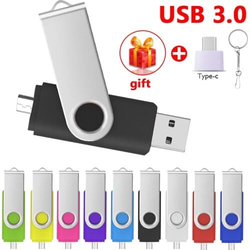 New High-Speed Flash 3 in 1 OTG USB Flash Drive Usb 3.0 Memory Stick 512GB Pen drive 64GB 128GB 256GB Metal U disk