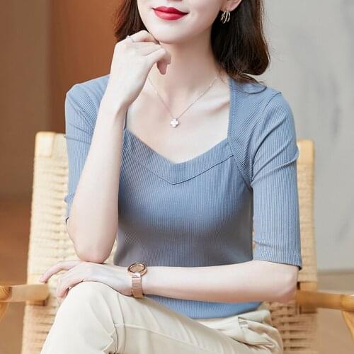 Autumn Mesh Half Sleeve Woman Tshirts Korean Shirts for Women Streetwear Vintage Office Lady Tops Camisas De Mujer Elegantes