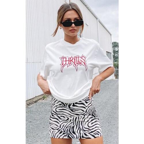 Woman tshirts Thrills What We Believe Merch Tee Dirty White женские футболки streetwear woman top poleras vogue mujer ropa mujer