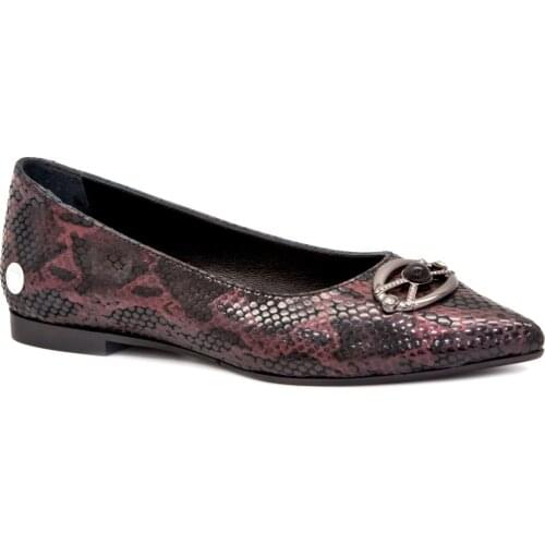 Mammamia D19KA 3385 Burgundy 2021 Summer Women Shoes Real Cow Leather Comfortable Casual Stylish Pointed Buckle Ballerina Office Lift Use