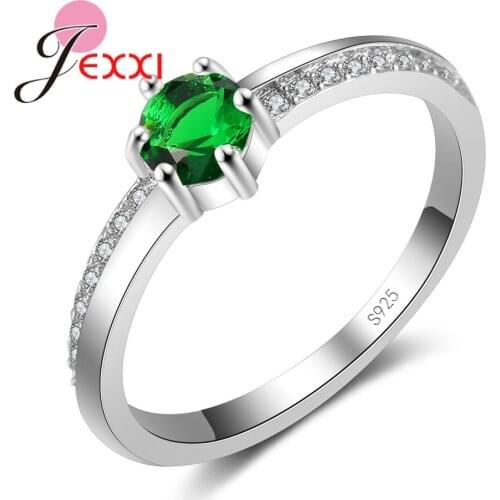 Female Ring Jewelry Brand 925 Sterling Silver Cubic Zircon Crystal Bridal Wedding Rings For Woman Anniversary Accessories