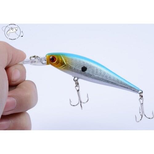 1Pcs 3D Eyes Suspend Sea Fishing Lure Minnow Hard Bait With 2 Treble Hooks Wobblers Pescaria Fishion Accessories Tackle Lure