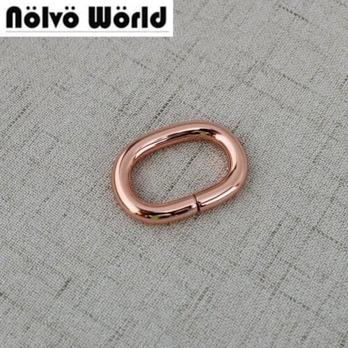 10-50pcs 25mm Rose gold Non-welded Oval Ring Alloy Strapping Webbing Pets Collar Backpack Bag Parts Accessories