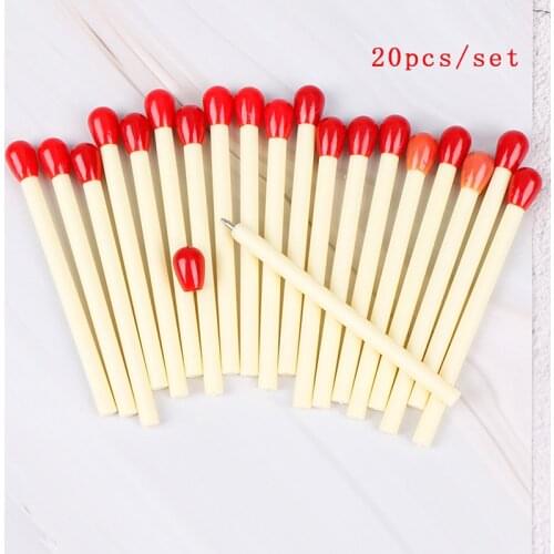 20Pcs/set Educational Matchstick Ballpoint Pen Joke School Supplies Match BallPoint Pens Stationery