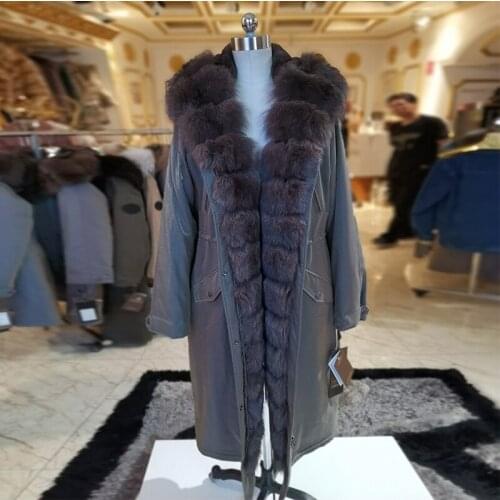 2020 new raccoon fur collar Mid-length Removable cotton lining Send to overcome female Overcoat Ladies jacket SF82119-8