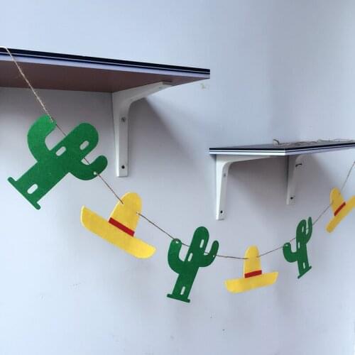 3m Cartoon Cactus Cap Banner Pennant Garland Kids Baby Shower Birthday Party Bunting Decoration Take Photo Tools Gift Photograph