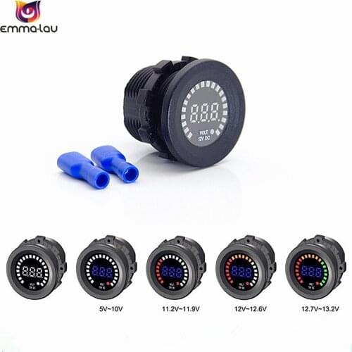 DC 12V Car Digital Voltmeter Blue LED Color Display Voltage Detection Meter Gauge Fasion Car Decoration DIY