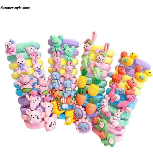 Children Cute Cartoon Animal Elastic Hair Rope Bands Girls Baby Lovely Rubber Bands Gift Kids Hair Accessories