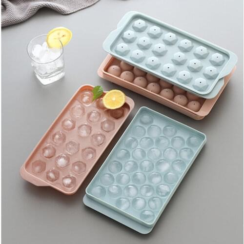 Frozen Ice Cube Mold Homemade DIY Ice Ball Round Making Ice Trays Mould with Lid For Bar Whiskey Cocktail Ice Box Party Supplies